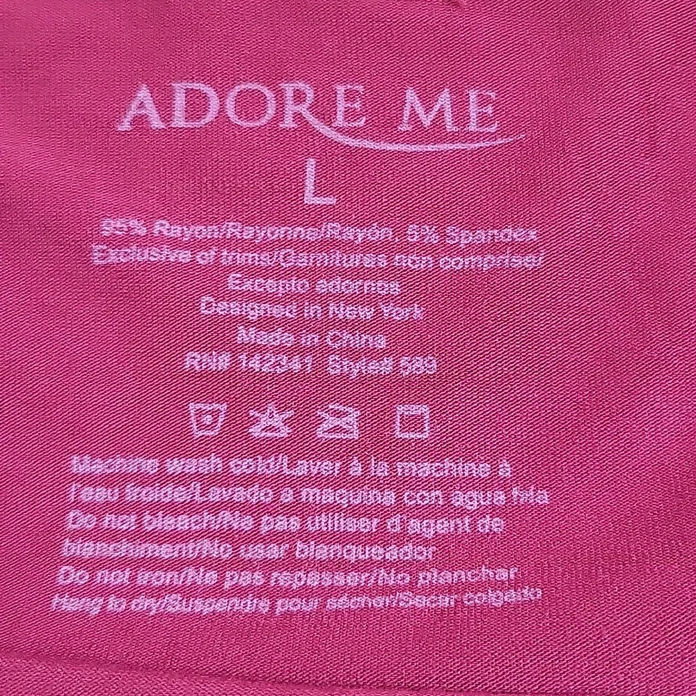 Adore Me Laura Dark Red Pajama Set
